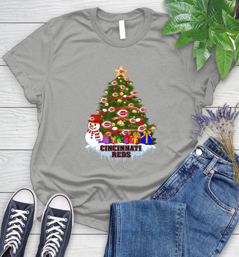 Cincinnati Reds Merry Christmas MLB Baseball Sports Women's T-Shirt 10