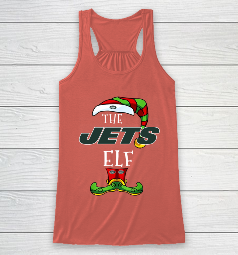 New York Jets Christmas ELF Funny NFL Racerback Tank 3