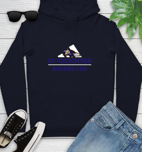gastar Presidente Monje NFL A Badass Baltimore Ravens Fan Adidas Football Sports Youth Hoodie | Tee  For Sports