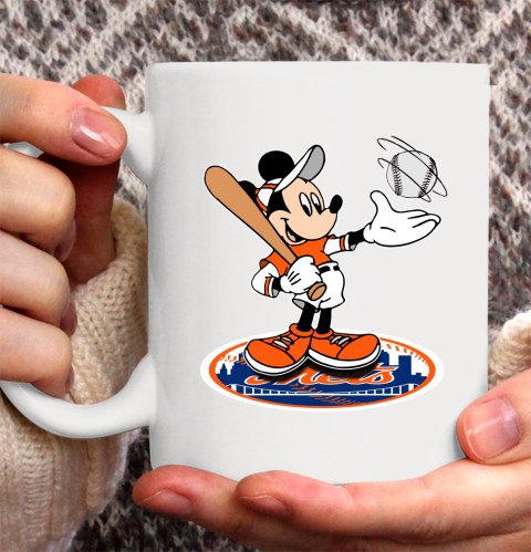 MLB Baseball New York Mets Cheerful Mickey Disney Shirt Ceramic Mug 11oz 2