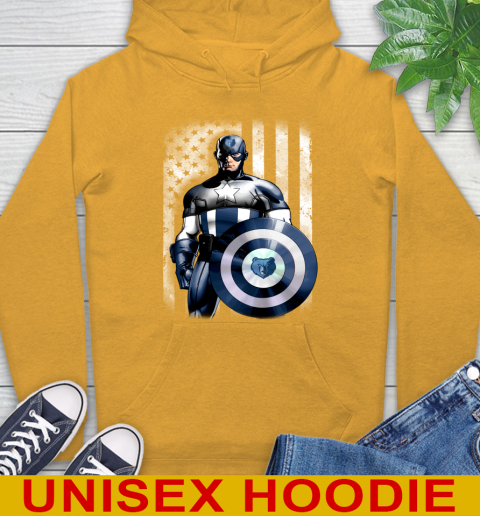 Memphis Grizzlies NBA Basketball Captain America Marvel Avengers American Flag Shirt Hoodie 2