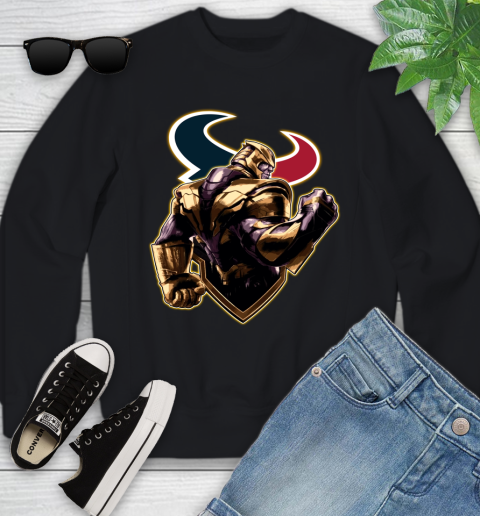 NFL Thanos Avengers Endgame Football Sports Houston Texans Youth Sweatshirt 2
