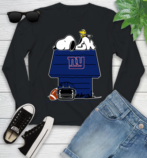 New York Giants NFL Football Snoopy Woodstock The Peanuts Movie Youth Long Sleeve 2