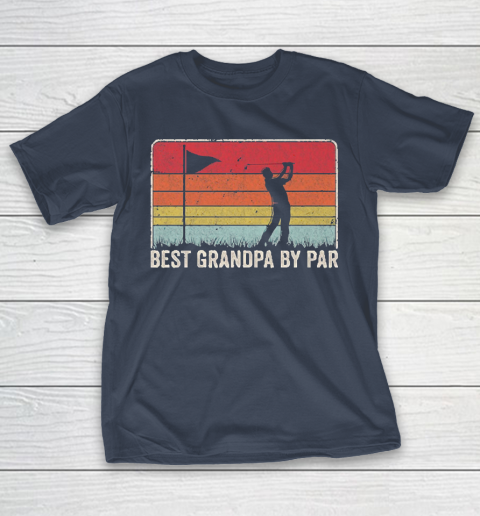 Grandpa Funny Gift Apparel  Best Grandpa By Par Vintage Retro Golf T-Shirt 3
