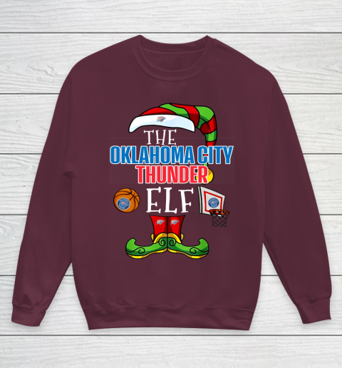Oklahoma City Thunder Christmas ELF Funny NBA Youth Sweatshirt 4