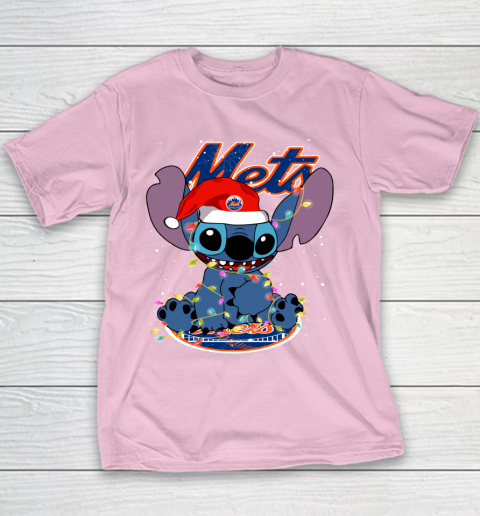 New York Mets MLB noel stitch Baseball Christmas Youth T-Shirt 5