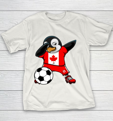 Dabbing Penguin Canada Soccer Fans Jersey Football Lovers Youth T-Shirt