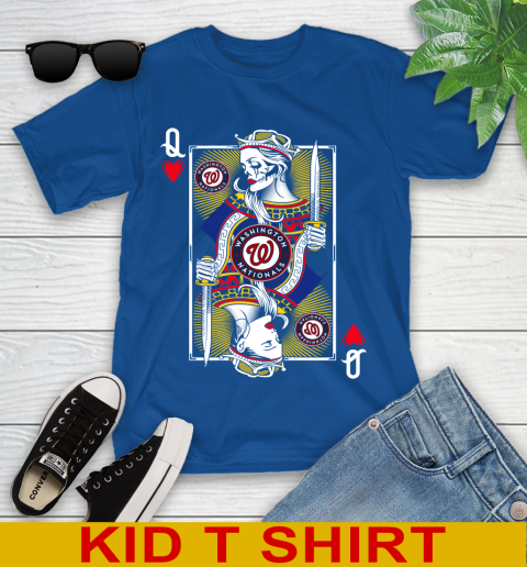 MLB Baseball Washington Nationals The Queen Of Hearts Card Shirt Youth T-Shirt 10