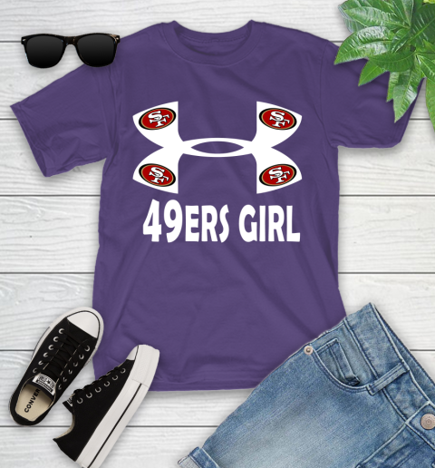 NFL San Francisco 49ers Girl Under Armour Football Sports Youth T-Shirt 3
