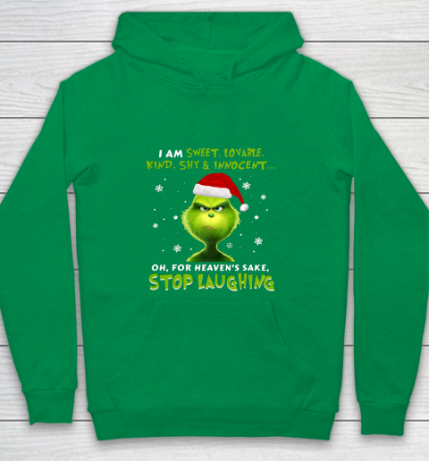 I Am Sweet Lovable Kind Shy Innocent Grinch Christmas Youth Hoodie 4