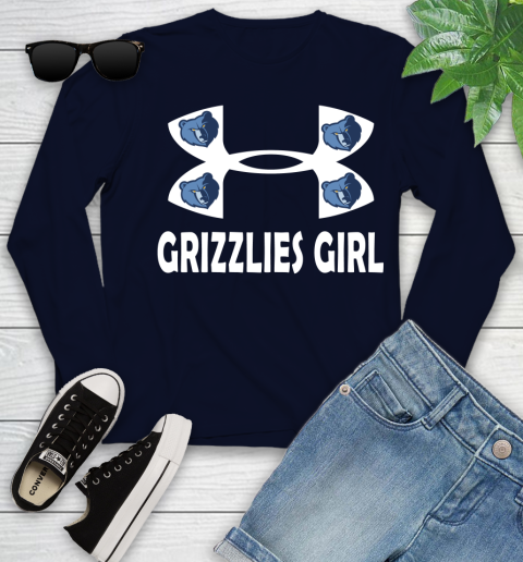 NBA Memphis Grizzlies Girl Under Armour Basketball Sports Youth Long Sleeve 2
