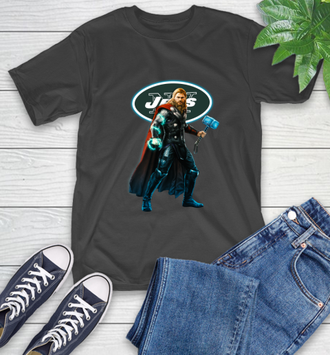 NFL Thor Avengers Endgame Football New York Jets T-Shirt 2