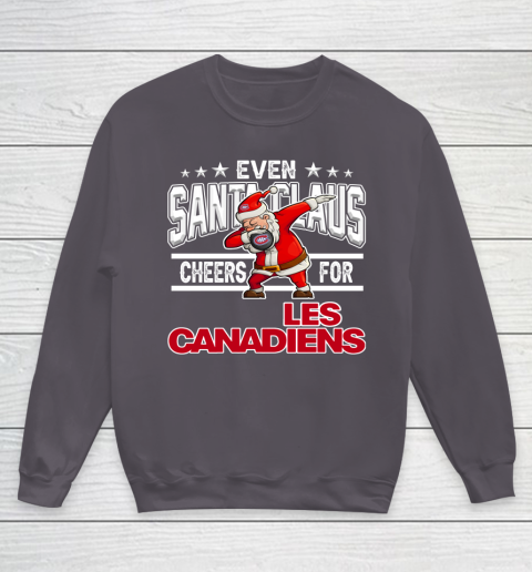 Montreal Canadiens Even Santa Claus Cheers For Christmas NHL Youth Sweatshirt 5
