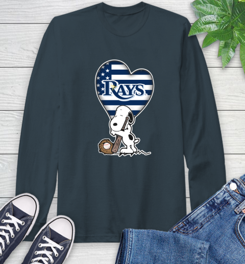 Tampa Bay Rays MLB Baseball The Peanuts Movie Adorable Snoopy Long Sleeve T-Shirt 8