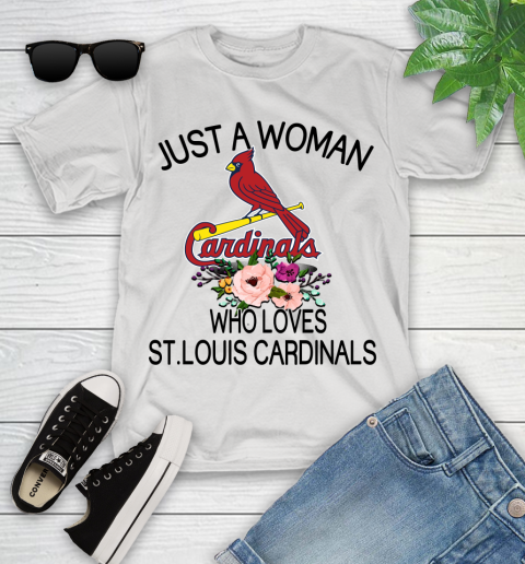 MLB Just A Woman Who Loves St.Louis Cardinals Baseball Sports Youth T-Shirt