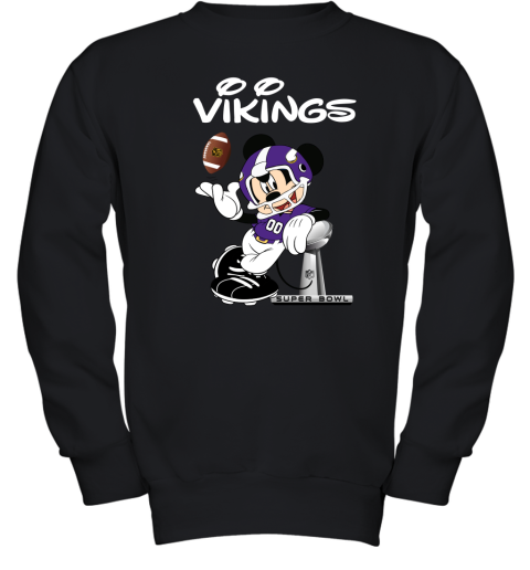 Mickey Vikings Taking The Super Bowl Trophy Football Youth Sweatshirt