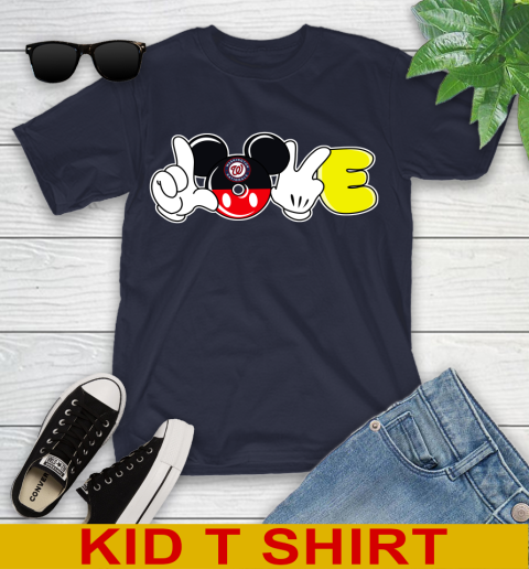 Washington Nationals MLB Baseball Love Mickey Disney Sports Youth T-Shirt 3