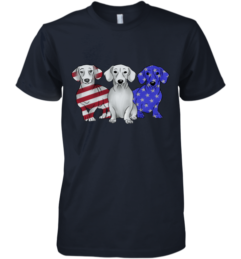 Dachshund American Flag Premium Men's T-Shirt