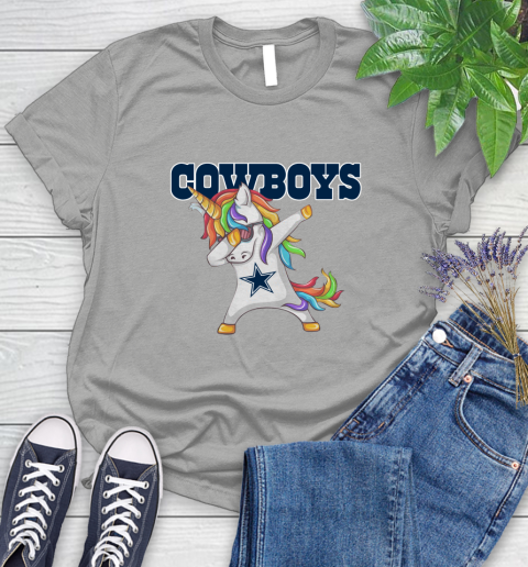 Dallas Cowboys NFL Football Funny Unicorn Dabbing Sports Women's T-Shirt 10