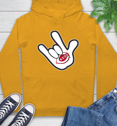 Cincinnati Reds MLB Baseball Mickey Rock Hand Disney Hoodie 3