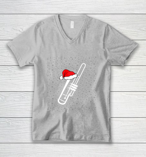 Christmas Gift Trombone Santa Trombone Funny Xmas Pajama V-Neck T-Shirt 3
