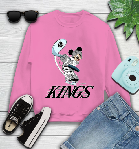 NHL Hockey Los Angeles Kings Cheerful Mickey Mouse Shirt Youth Sweatshirt 6