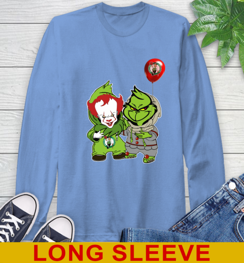 Boston Celtics Baby Pennywise Grinch Christmas NBA Basketball Long Sleeve T-Shirt 11