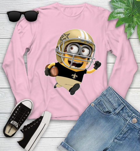 NFL New Orleans Saints Minions Disney Football Sports Youth Long Sleeve 10