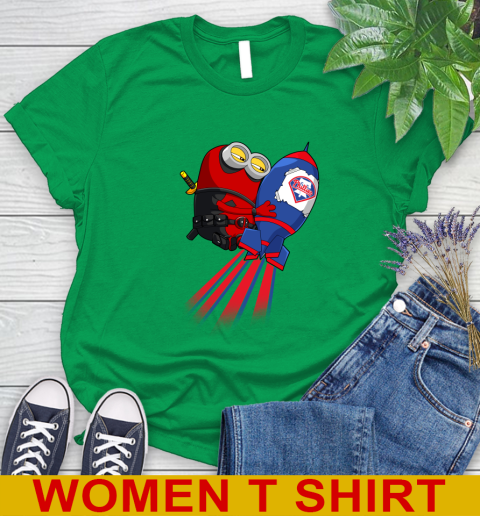 MLB Baseball Philadelphia Phillies Deadpool Minion Marvel Shirt Women's T-Shirt 7