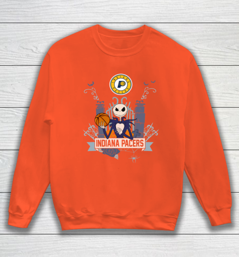 NBA Indiana Pacers Basketball Jack Skellington Halloween Sweatshirt 3