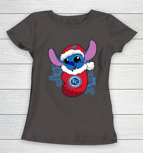 Kansas City Royals Christmas Stitch In The Sock Funny Disney MLB Women's T-Shirt 8