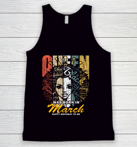 Queens are Born in March Shirts for Women Birthday Girl Tank Top