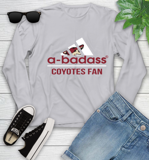 NHL A Badass Arizona Coyotes Fan Adidas Hockey Sports Youth Long Sleeve 5