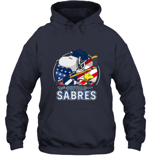 1uvx buffalo sabres ice hockey snoopy and woodstock nhl hoodie 23 front navy