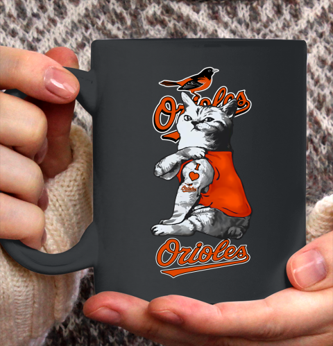 MLB Baseball My Cat Loves Baltimore Orioles Ceramic Mug 11oz