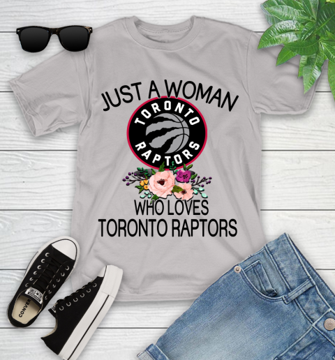 NBA Just A Woman Who Loves Toronto Raptors Basketball Sports Youth T-Shirt 10