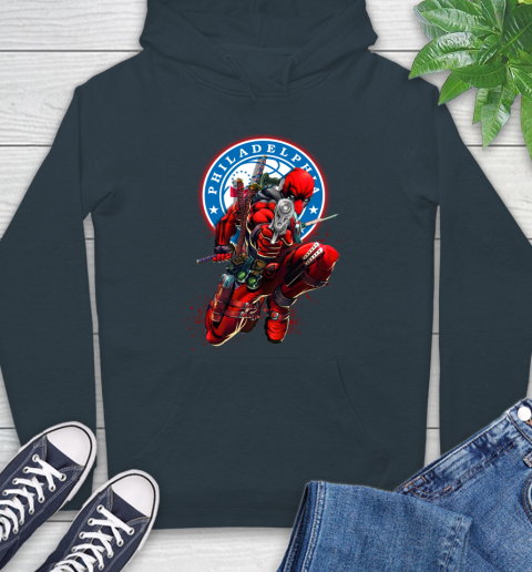 NBA Deadpool Marvel Comics Sports Basketball Philadelphia 76ers Hoodie 7
