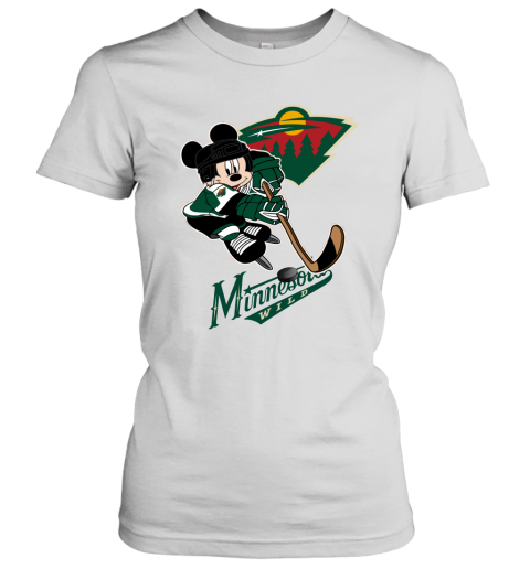 NHL Minnesota Wild Mickey Mouse Disney Hockey T Shirt tWZ76Q88Xvj ladies t shirt 20 95 151514 front white