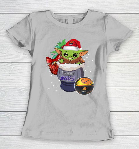 Phoenix Suns Christmas Baby Yoda Star Wars Funny Happy NBA Women's T-Shirt 6
