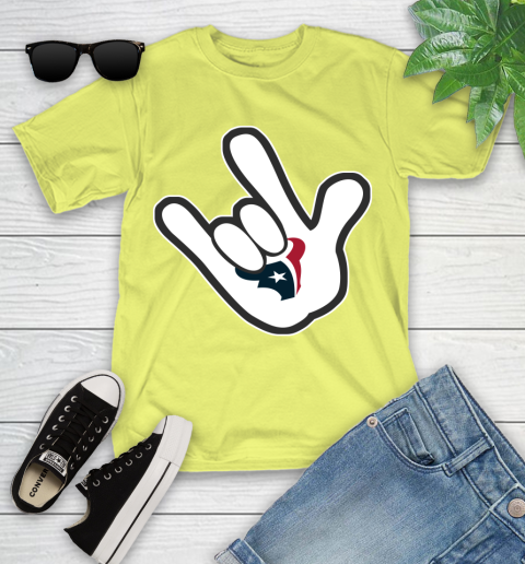 Houston Texans NFL Football Mickey Rock Hand Disney Youth T-Shirt 8