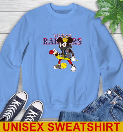Texas Rangers MLB Baseball Mickey Peace Sign Sports Sweatshirt 11