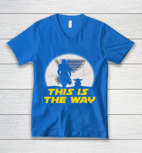 St.Louis Blues NHL Ice Hockey Star Wars Yoda And Mandalorian This Is The Way V-Neck T-Shirt 5