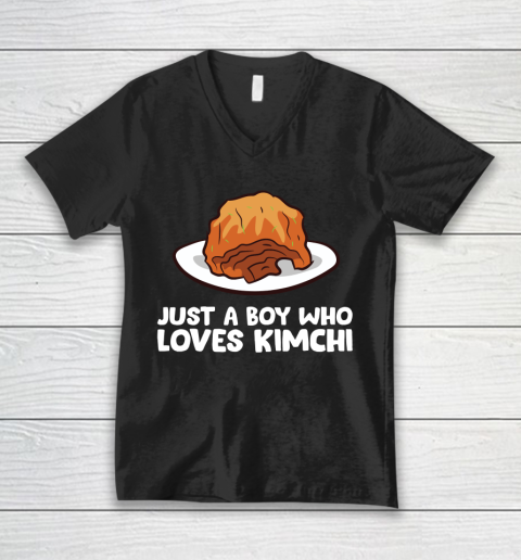 Just a Boy Who Loves Kimchis Funny Kimchi V-Neck T-Shirt