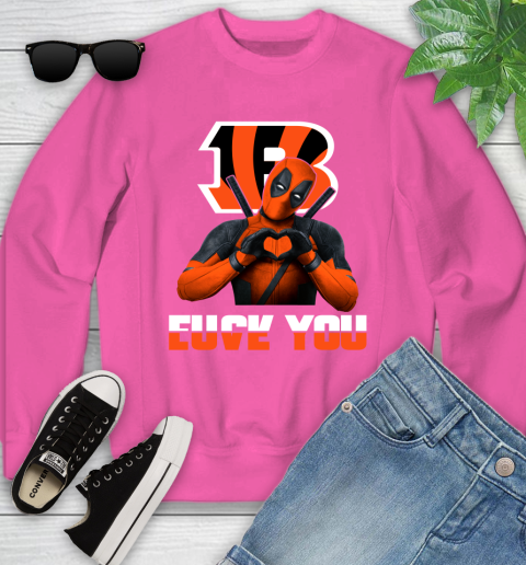 NHL Cincinnati Bengals Deadpool Love You Fuck You Football Sports Youth Sweatshirt 6