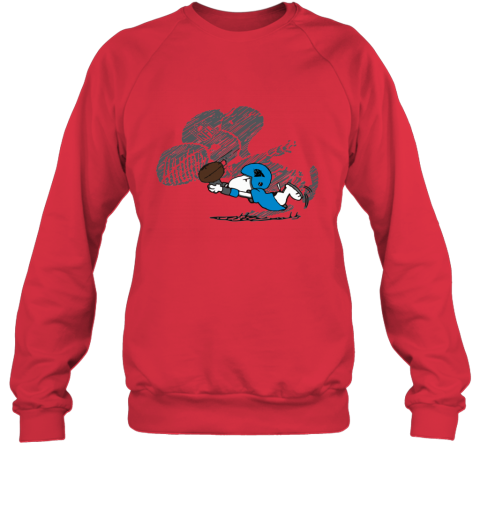 j9ca carolina panthers snoopy plays the football game sweatshirt 35 front red