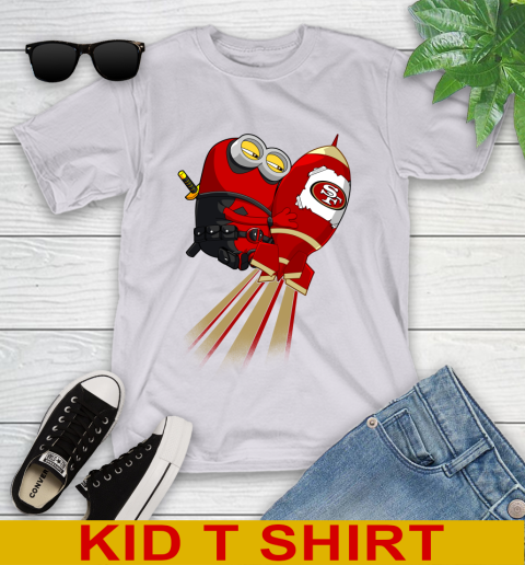 NFL Football San Francisco 49ers Deadpool Minion Marvel Shirt Youth T-Shirt 4