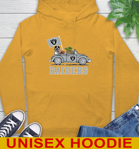 NFL Football Oakland Raiders Darth Vader Baby Yoda Driving Star Wars Shirt Hoodie 3