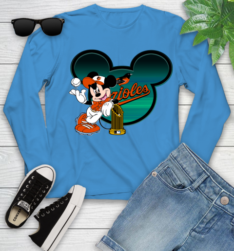 MLB Baltimore Orioles The Commissioner's Trophy Mickey Mouse Disney Youth Long Sleeve 7