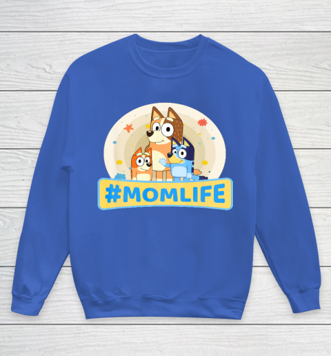 Bluey Mom Family For Life Youth Sweatshirt 6