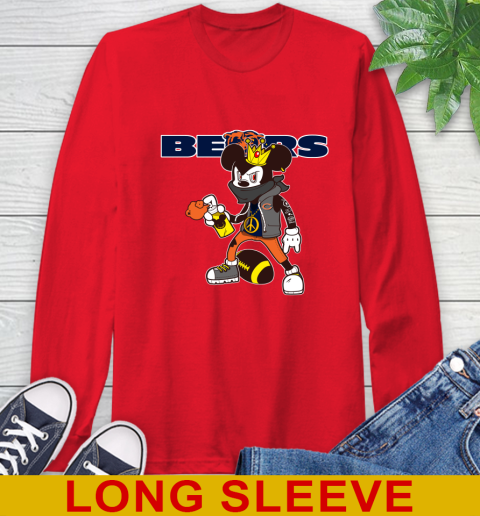 Chicago Bears NFL Football Mickey Peace Sign Sports Long Sleeve T-Shirt 10